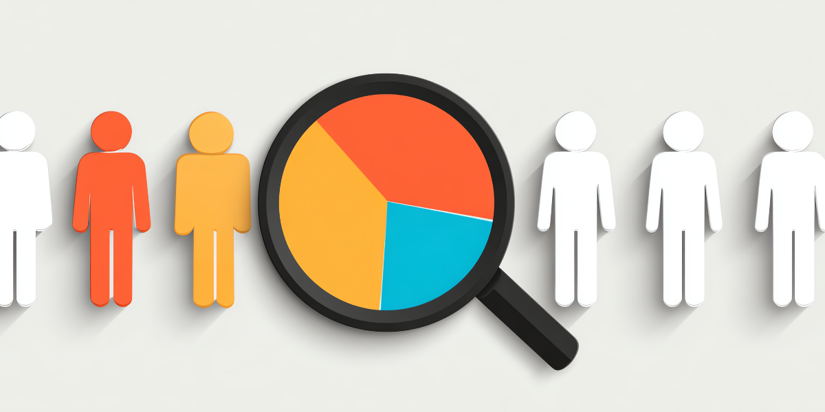 Ilustración que muestra cómo el neuromarketing analiza la segmentación de mercado para identificar los diferentes perfiles emocionales y motivacionales de los consumidores.