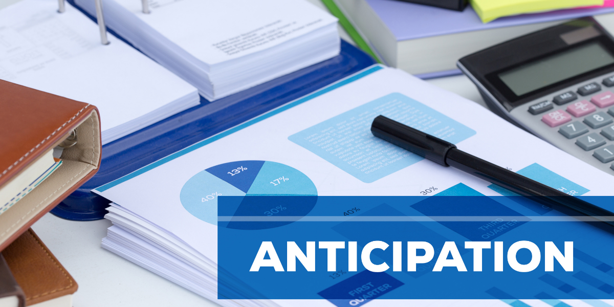 Documentos y gráficos junto a la palabra “anticipation”, destacando el papel de la anticipación como estrategia de neuromarketing en campañas como Spotify Wrapped.
