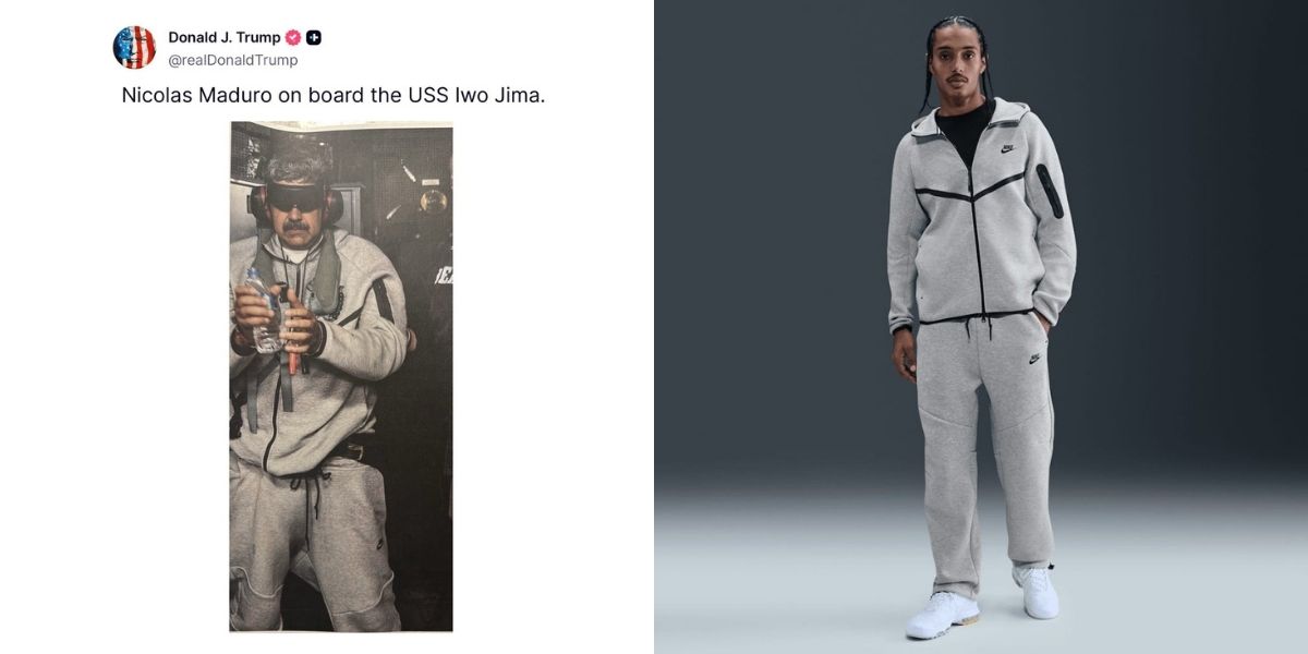 Conjunto Nike Tech Fleece gris relacionado con el fenómeno viral de búsqueda masiva en 2026