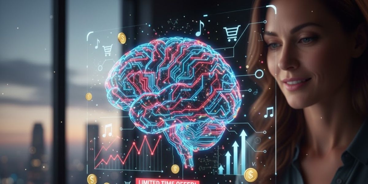 Equipo de NeuroWave analizando datos de comportamiento del consumidor para optimizar estrategias de venta.