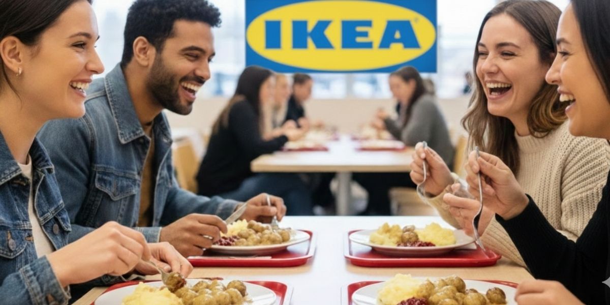 Zona de comida en IKEA como ejemplo de recompensa sensorial y alivio de carga cognitiva tras la compra.