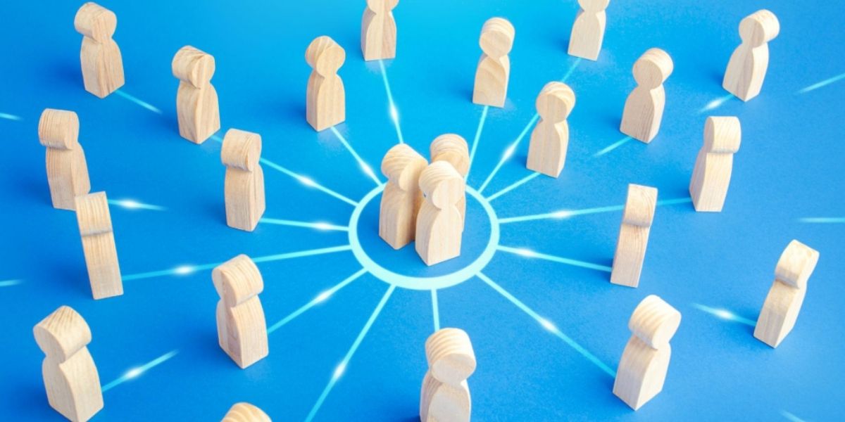 Representación visual de una comunidad conectada simbolizando la relación entre marca y audiencia en Instagram